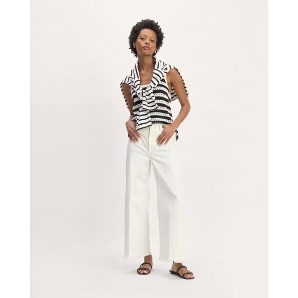 New Everlane The Mariner Cropped Jean White Size 29 Women - Picture 2 of 13